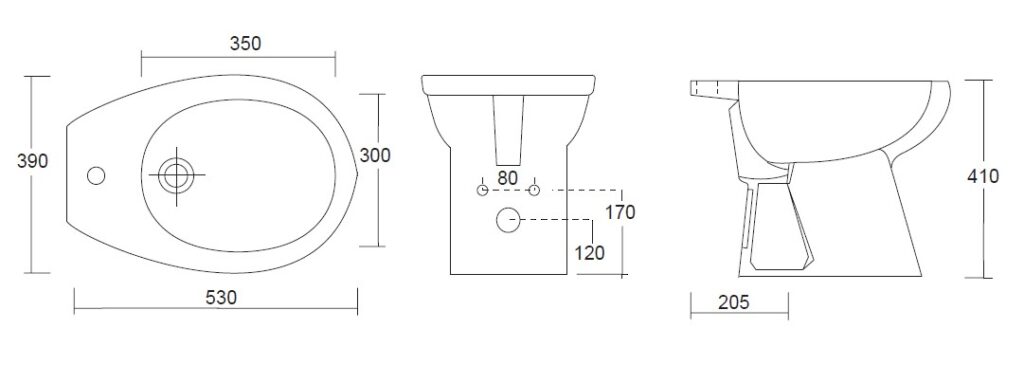 Vaso/Bidet Scarico a Pavimento con Erogatore per Disabili - Neox Ceram