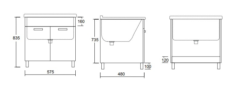 Asse in legno per pilozzo Reno e Iseo 61x50 i ceramica